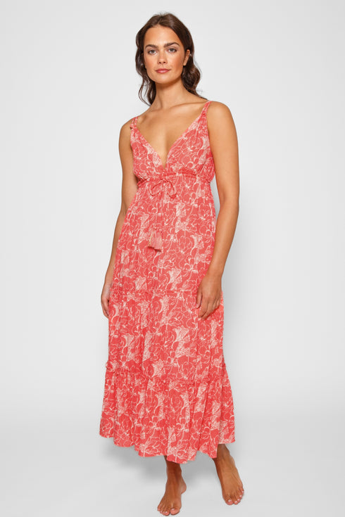 Koy Resort Bloom Tiered Midi Dress